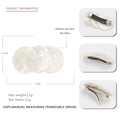 Detail view of cream marble acetate hair clip showing 7cm length dimensions and back spring - White