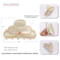 Creamy white acrylic butterfly hair claw clip with amber Austrian diamonds for women - Off White