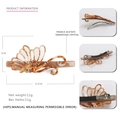 Fermaglio farfalla in acetato tartarugato ambrato con cristalli e molla da 8,5 cm - Marrone