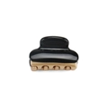 Mini-Haarklammer aus Acetat in elegantem Schwarz und Champagnergold zweifarbig - Schwarz