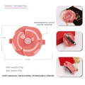 Pink acrylic camellia hair clip with Austrian rhinestones and velvet pouch accessory - Large / Pink