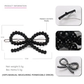 Elegante fermaglio per capelli con fiocco di perle nere e clip a becco d'anatra in argento - Nero