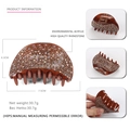 Pince à cheveux de luxe en acrylique avec strass colorés en marron translucide - Grand Café