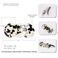 Fashion acetate hair clip with black and white marble pattern and 7cm length - Black & White