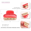 Mini molletta per capelli in acetato rosso con strass e denti dorati, 2,9cm per 1,7cm - Rosso