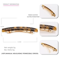 Detailed views of 6.5cm acetate hair clip with tortoise shell pattern and rhinestones - Tortoiseshell Small