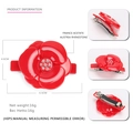 Pinza para el pelo de camelia roja en acetato con cristal austriaco y clip de resorte - Pequeño / Rojo