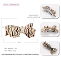 Fermaglio per capelli a fiocco in acetato tigrato con strass e clip a molla - Stile con Motivo Astratto Tigre Zebra (B)