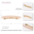 Detailed macro view showing the acetate texture and rhinestone inlay of the spring hair clip - Pink Small