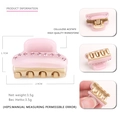 Mini molletta per capelli in acetato rosa con strass e dimensioni di circa 2,9 cm - Rosa Caramello