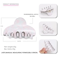 Pinza per capelli in acrilico texture marmo rosa 8,8 cm accessori per capelli donna - Bianco