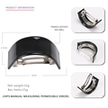 Barrette à cheveux incurvée en acétate noir brillant de 6 cm par 2,5 cm - Noir