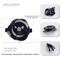 Dark blue camellia flower hair clip in acrylic with Austrian rhinestones and metal spring clip - Large / Dark Blue