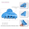 Grande molletta per capelli in acrilico blu marmorizzato 8,8 cm per donna - Blu