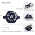 Navy blue camellia hair clip made of acetate with Austrian rhinestone accents - Small / Dark Blue