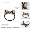 Leopard print acetate bow hair tie with high elastic band for stylish women's hair styling - Beige Tortoise Shell