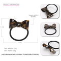 Elegant tortoiseshell acetate bow hair tie in leopard pattern with black elastic band - Dark Tortoiseshell