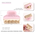 Pinza para el pelo rosa de acetato oro mate con diamantes, tamaño medio 4,3 x 3cm - Rosa Caramelo