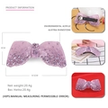 Barrette nœud violette en acrylique avec strass brillants et pince à ressort 8,5cm - Violet