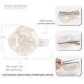 Eleganter camelia-haarklammer aus cremefarbenem Acetat mit Strasssteinen und 7 cm Größe - Perlweiß