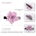 Pince à cheveux rose en acrylique lilas avec bords noirs et clip à ressort robuste - Violet Foncé