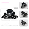 Pinza per capelli a fiocco in acetato bianco e nero da 6,5cm per acconciature eleganti - Nero Bordo Bianco Piccolo