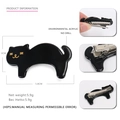 Barrette chat mignon en acrylique noir avec clip bec de canard en métal argenté - Noir