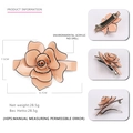 Pince à cheveux fleur en acrylique pêche aux bords noirs, taille 8,7cm x 7,5cm - Grandes Fleurs Roses