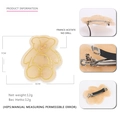 Fermaglio per capelli in acetato albicocca con simpatico orso, bordo dorato e molla da 7cm - Albicocca