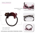 Deep red marble acrylic cat hair tie with gold glitter detail and high elastic band - Burgundy
