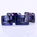 Détails de la barrette carrée en acétate avec motif écaille de tortue et texture bleue - Bleu Épissé Violet (4045086322093) / Bleu
