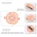 Haarklammer aus rosa Azetat mit Marmormuster, Kamelienform und funkelnden Strasssteinen - Groß / Rosa