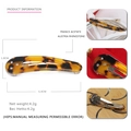 Tortoiseshell acetate water drop hair clip with Austrian rhinestones on white background - Tortoiseshell