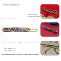 Tortoiseshell acetate hair clip with rhinestones, 4.8cm width and 0.4cm height - Tortoiseshell