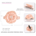 Pink acetate flower hair clip with Austrian rhinestones and spring clamp design - Small / Pink