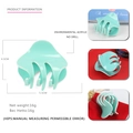 Pinza de pelo de acrílico verde menta para coleta 4,5x5,5cm con diseño de múltiples dientes - Verde Menta