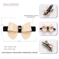 Minimalist cream and black contrast acrylic bow hair clip with spring fastener - Large / Nude Large