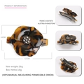 French acetate floral spring hair clip with tortoiseshell pattern and Austrian crystals - Small / Dark Tortoiseshell
