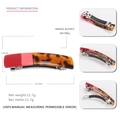 Classic acetate hair clip with red and tortoiseshell拼接 design and metal spring buckle - Red