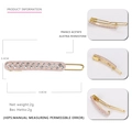 Pink acetate hair clip with Austria rhinestones and gold metal base for women - Light Pink