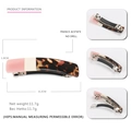 Pink and tortoise shell acetate hair clip barrette with three-tone patchwork design - Pink