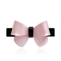 Pink acetate bow hair clip with black spring fastener for elegant women hair styling - Large / Transparent Pink Large