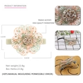 Molla per capelli a fiore in acetato marmorizzato rosa e menta con strass, 8,6x6,6 cm - verde chiaro
