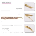 Pinza para el pelo de acetato marrón con pedrería brillante y clip de metal dorado - Marrón