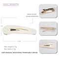 Creamy white teardrop acetate hair clip with sparkling crystals in 6.5cm length - White