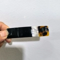 Three-section rectangular acetate hair clip in black, pearl white, and tortoiseshell - White