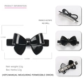 Classic black acetate butterfly hair clip with metallic spring clip 6.3cm size - Small / Black Small