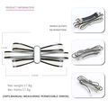 Eleganter cremefarbener Acetat-Haarclip mit schwarzem Rand und Schleife, 9,4 cm Größe - M / Cremeweiß mit schwarzem Rand
