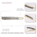 Pasador de pelo de acetato gris con brillantes diamantes de imitación y clip dorado - Gris