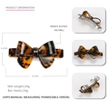 Tortoiseshell acetate bow hair clip with spring fastener measuring 8.5cm by 4.2cm - Large / Tortoiseshell Large